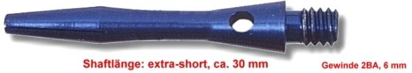 Shaft Alu extra short, ca.30 mm, blau