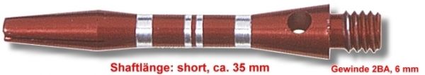 Shaft Alu Stripe short, ca 35 mm, rot