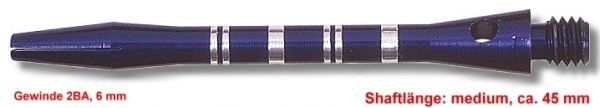 Shaft Alu Stripe medium, ca 45 mm, blau