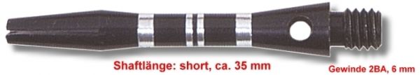 Shaft Alu Stripe short, ca 35 mm, schwarz
